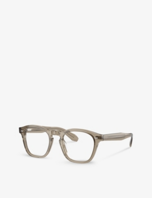 Shop Oliver Peoples Women's Grey Ov5527u Pillow-frame Acetate Optical Glasses