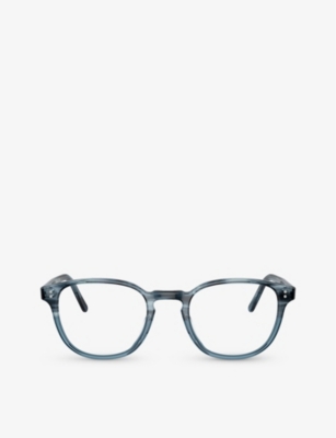 Oliver Peoples Mens Blue Ov5219 Fairmont Square-frame Acetate Glasses