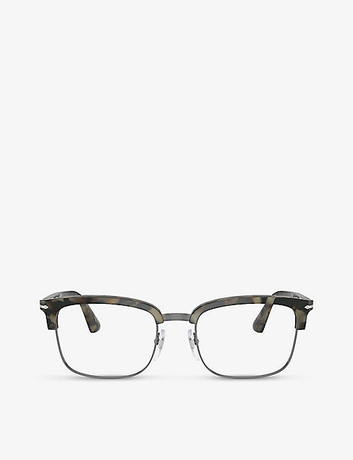 PERSOL: PO3340V Lina rectangle-frame acetate and metal optical glasses