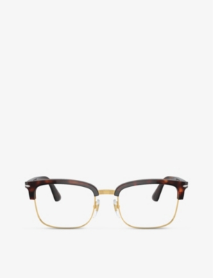 PERSOL: PO3340V Lina rectangle-frame acetate and metal optical glasses