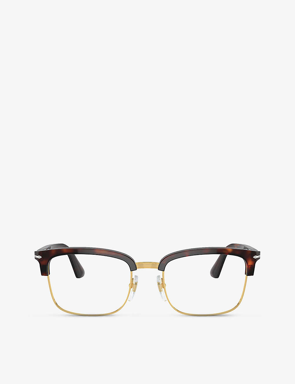 Persol Mens Brown Po3340v Lina Rectangle-frame Acetate And Metal Optical Glasses