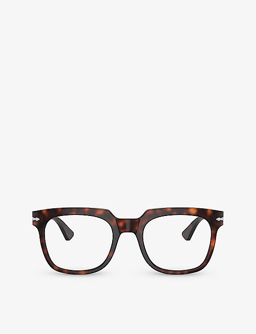 PERSOL: PO3325V square-frame tortoiseshell optical glasses
