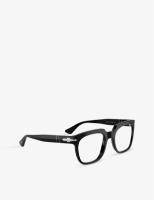 Shop Persol Men's Black Po3325v Square-frame Acetate Optical Glasses