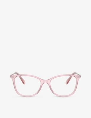Swarovski Womens Pink Sk2010 Square-frame Acetate Optical Glasses