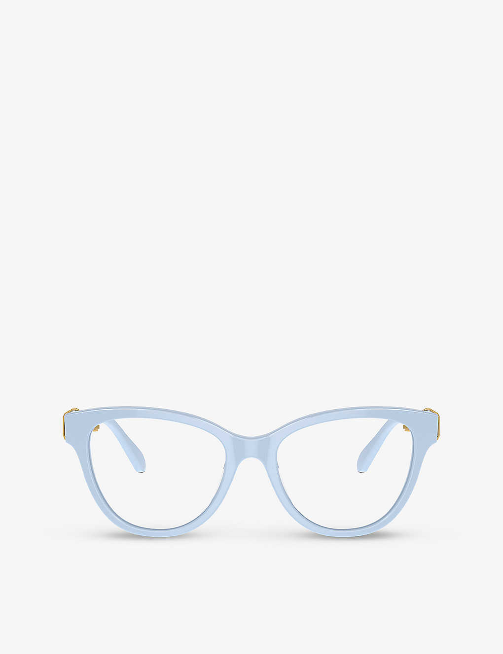 Swarovski Womens Blue Sk2004 Round-frame Gem-embellished Acetate Optical Glasses