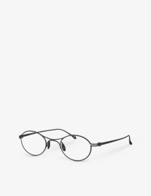 Shop Giorgio Armani Women's Black Ar5135t Oval-frame Titanium Optical Glasses