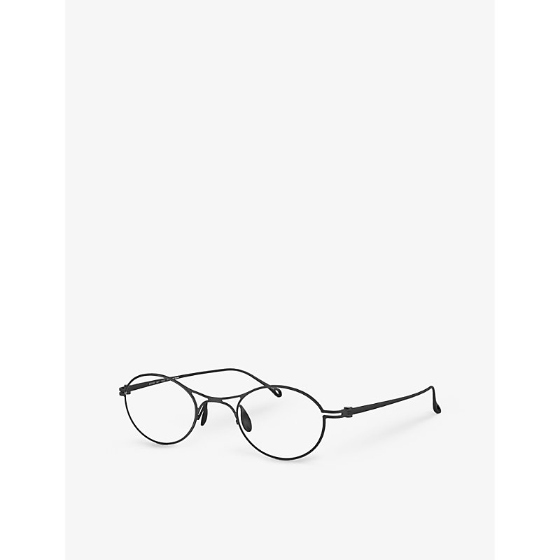 Shop Giorgio Armani Women's Black Ar5135t Oval-frame Titanium Optical Glasses