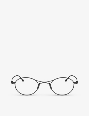 Giorgio Armani Womens Black Ar5135t Oval-frame Titanium Optical Glasses