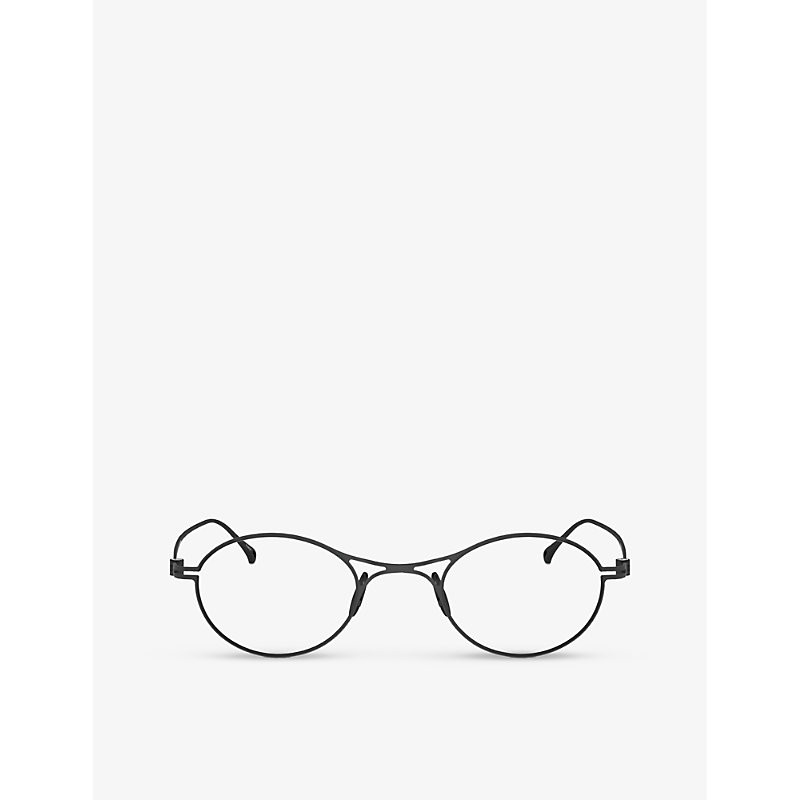 Giorgio Armani Womens Black Ar5135t Oval-frame Titanium Optical Glasses