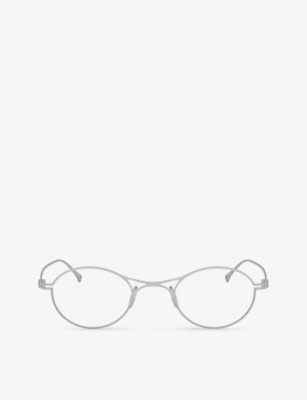 Giorgio Armani Womens Silver Ar5135t Oval-frame Titanium Optical Glasses