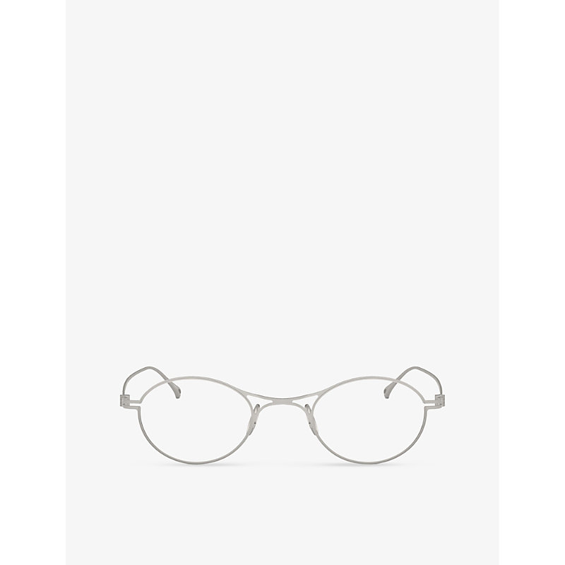 Giorgio Armani Womens Silver Ar5135t Oval-frame Titanium Optical Glasses