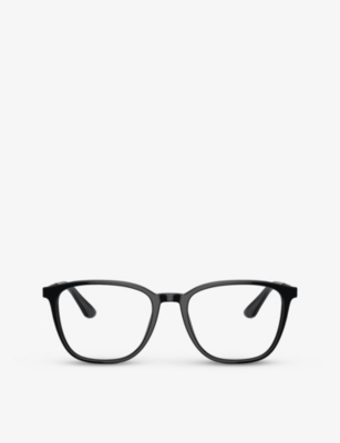 Giorgio Armani Mens Black Ar7250 Square-frame Acetate Optical Glasses