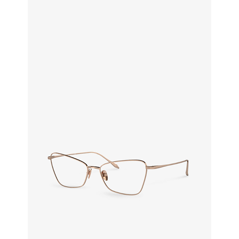 Shop Giorgio Armani Women's Gold Ar5140 Cat Eye-frame Metal Glasses