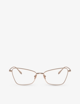 Giorgio Armani Womens Gold Ar5140 Cat Eye-frame Metal Glasses