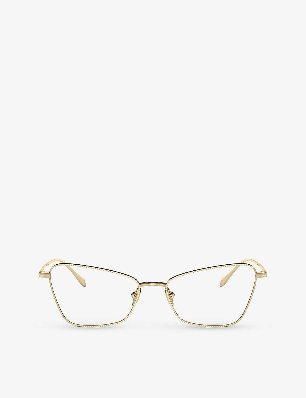 Giorgio Armani Mens Gold Ar5140 Cat Eye-frame Metal Glasses