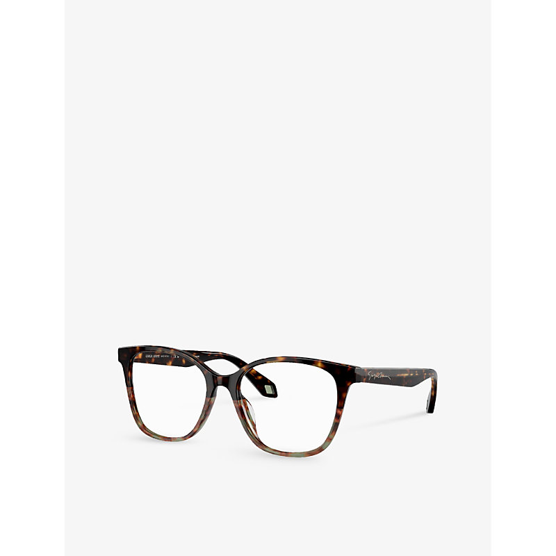 Shop Giorgio Armani Women's Brown Ar7246u Cat-eye Shape Acetate Glasses