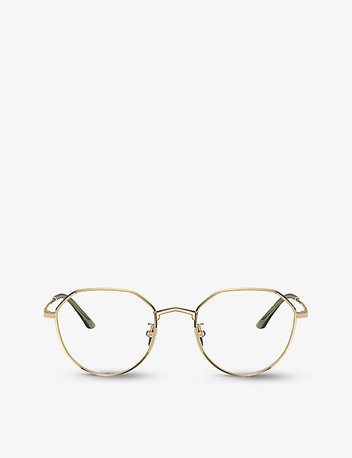 GIORGIO ARMANI: AR5142 round-frame metal glasses