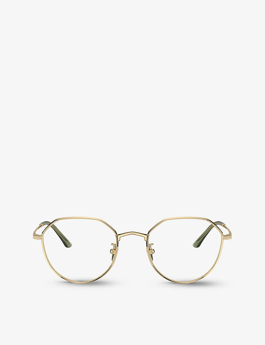Giorgio Armani Womens Gold Ar5142 Round-frame Metal Glasses