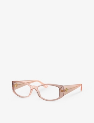 Shop Versace Men's Pink Ve3343 Irregular-frame Plastic Sunglasses