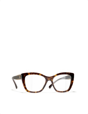 Pre-owned Chanel Womens Brown Ch3460 Cat-eye Tortoiseshell Acetate Eyeglasses