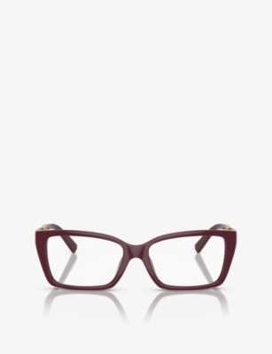 Tiffany & Co Tf2239u Rectangular-frame Acetate And Metal Glasses In Red