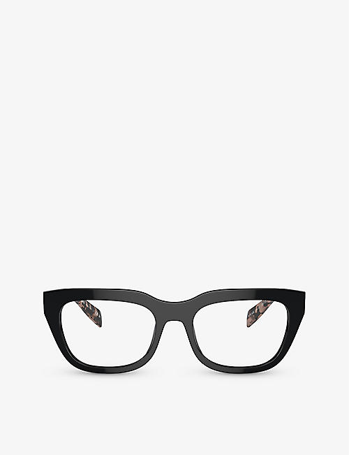 PRADA: PR A06V rectangle-frame tortoiseshell acetate optical glasses