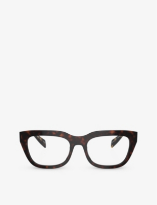 PRADA: PR A06V square-frame tortoiseshell acetate eyeglasses