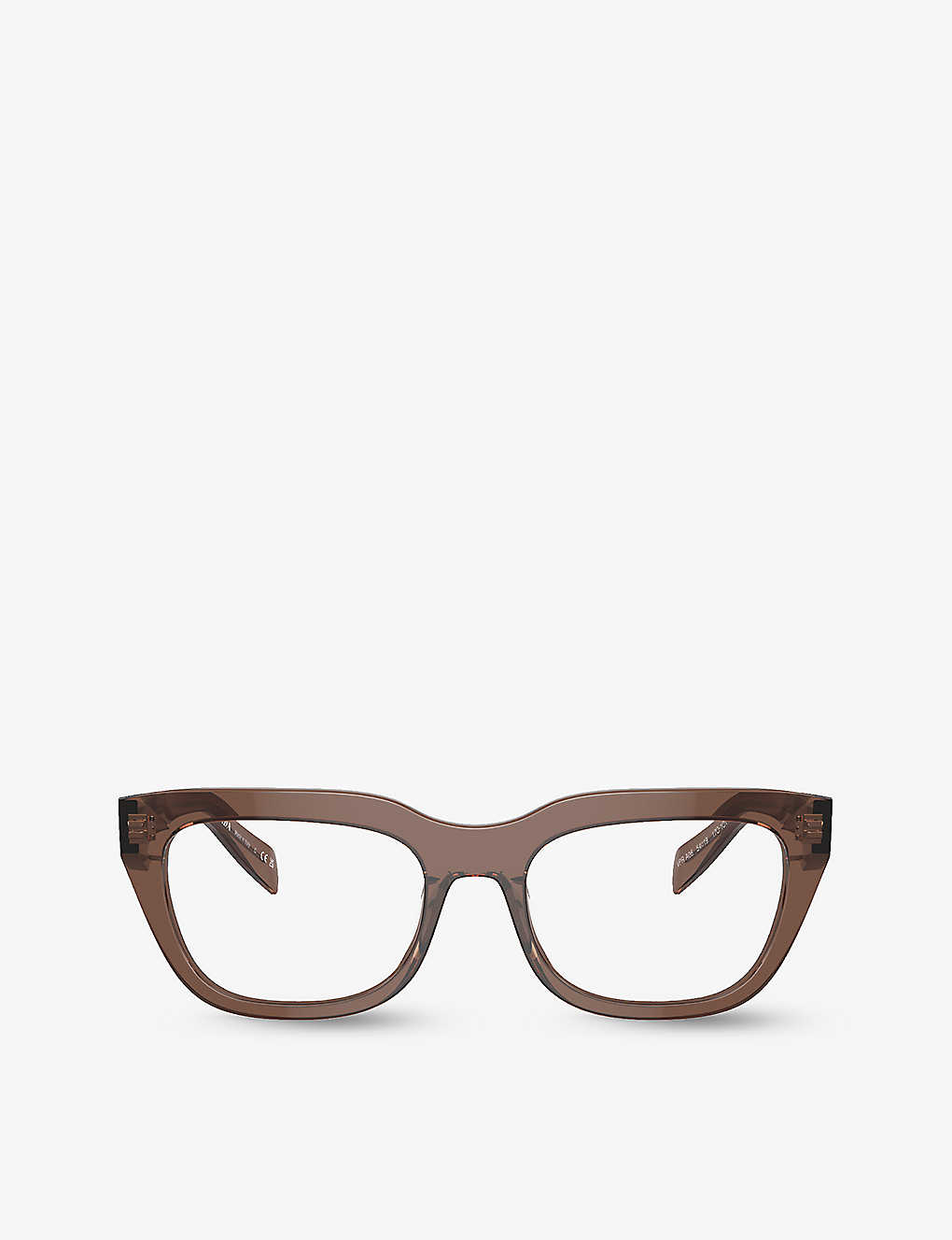 Prada Womens Brown Pr A06v Square-frame Acetate Optical Glasses