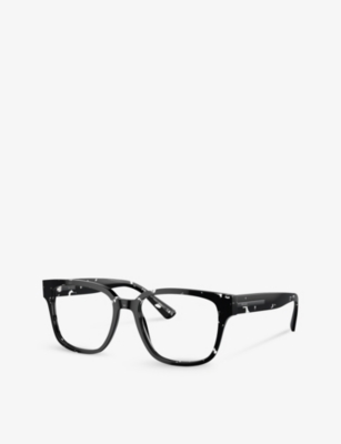 Prada Womens Black Pr A09v Square-frame Tortoiseshell Acetate Eyeglasses In Black