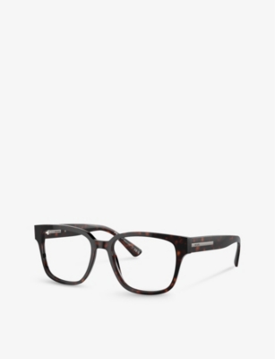 Shop Prada Women's Brown Pr A09v Square-frame Tortoiseshell Acetate Eyeglasses
