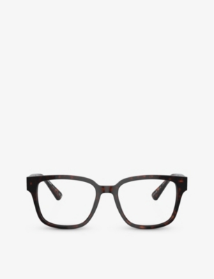 Shop Prada Women's Brown Pr A09v Square-frame Tortoiseshell Acetate Eyeglasses