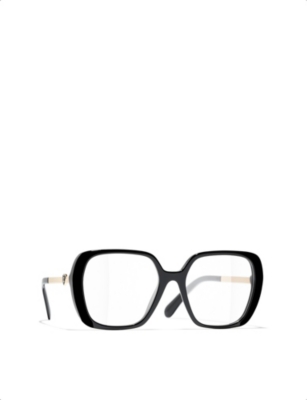 Pre-owned Chanel Womens Black Ch3462 Square-frame Acetate Eyeglasses