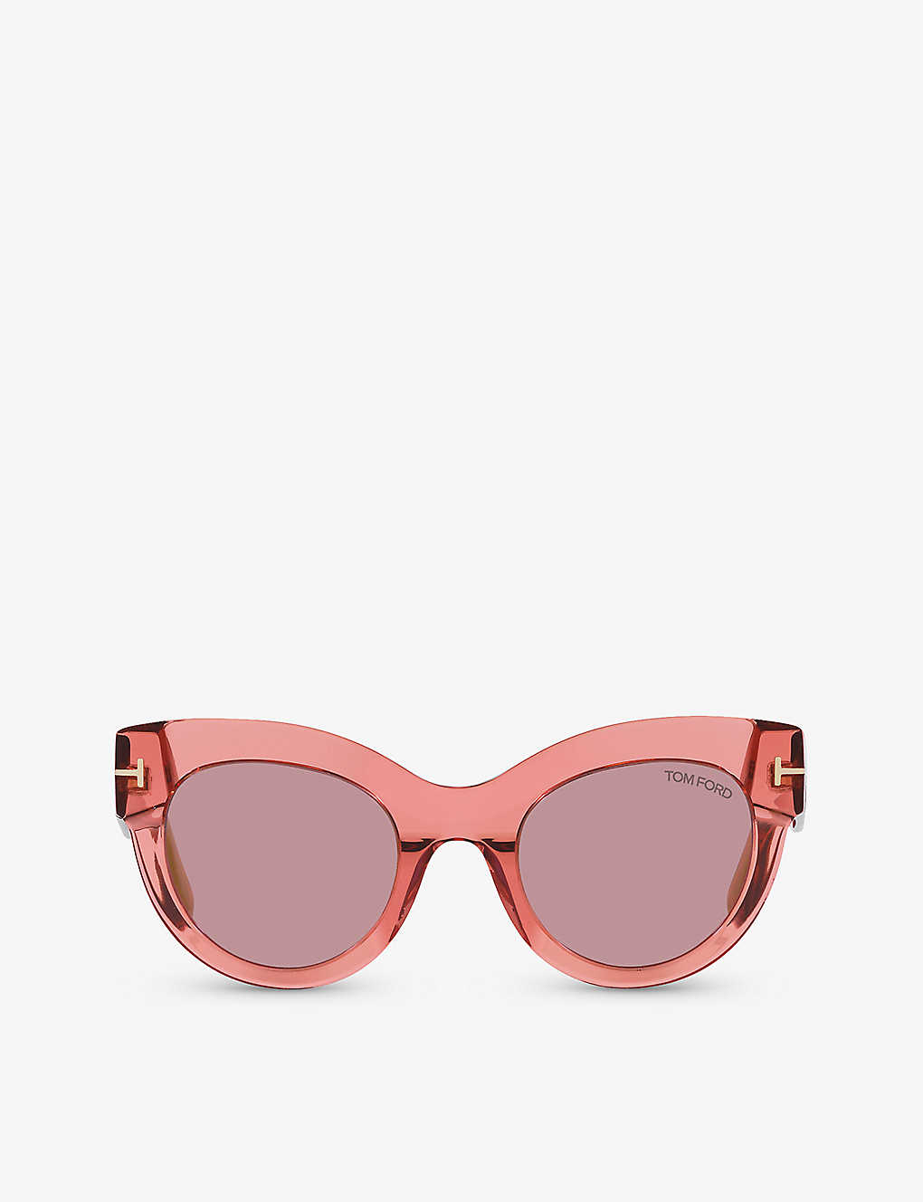 Shop Tom Ford Women's Pink Tr001699 Lucilla Cat-eye Acetate Sunglasses