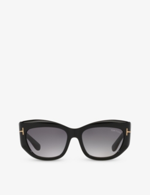 Tom Ford Womens Black Tr001702 Brianna Cat-eye Acetate Sunglasses In Black