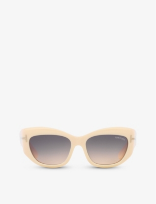 Tom Ford Womens Cream Tr001702 Brianna Cat-eye Acetate Sunglasses
