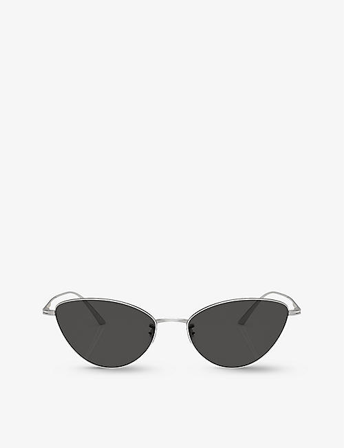 OLIVER PEOPLES: OV1328S 1998C butterfly-frame metal sunglasses