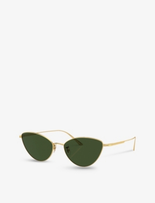 Oliver Peoples Womens Gold Ov1328s 1998c Butterfly-frame Metal Sunglasses In Gold