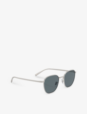 Oliver Peoples Womens Silver Ov1329st Rynn Square-frame Titanium Sunglasses In Silver