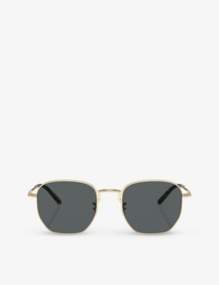 OLIVER PEOPLES: OV1331S Kierney hexagonal-frame metal sunglasses