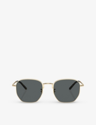 Oliver Peoples Kierney Square-frame Sunglasses In Gold