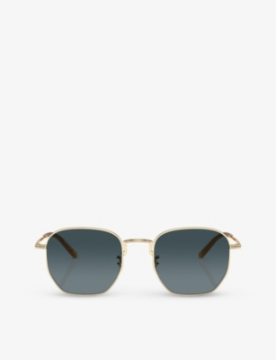 OLIVER PEOPLES: OV1331S Kierney hexagonal-frame metal sunglasses