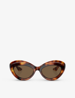 Shop Oliver Peoples Womens Brown Ov5523su 1968c Tortoiseshell-print Cat-eye Acetate Sunglasses