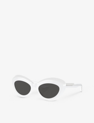 Shop Oliver Peoples Womens Ov5523su 1968c Cat-eye Acetate Sunglasses White