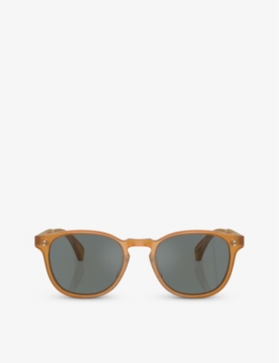 Oliver Peoples Finley Esq. Sun Acetate Round Sunglasses In Brown