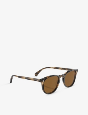 Oliver Peoples Womens Brown Ov5413su Cary Grant Round-frame Tortoiseshell Acetate Sunglasses In Brown