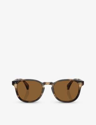Oliver Peoples Womens Brown Ov5413su Cary Grant Round-frame Tortoiseshell Acetate Sunglasses In Brown