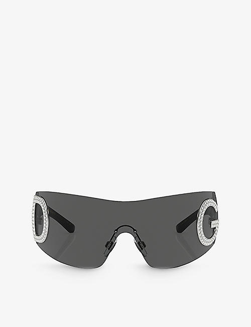 DOLCE & GABBANA: DG2298B oval-frame acetate sunglasses