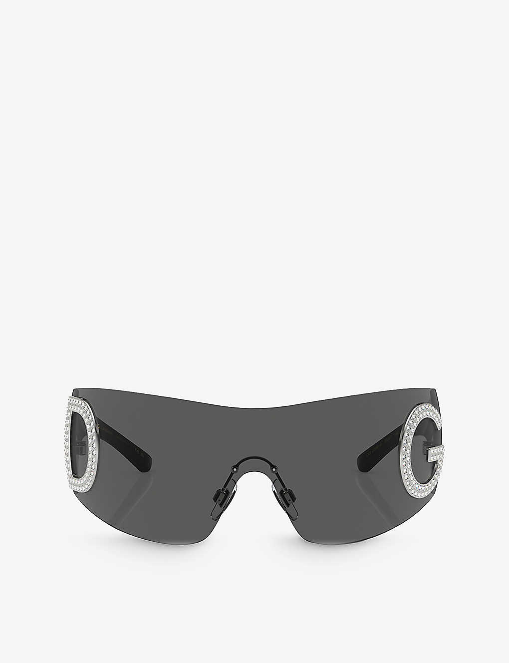 Dolce & Gabbana Dg2298b Oval-frame Acetate Sunglasses In Black