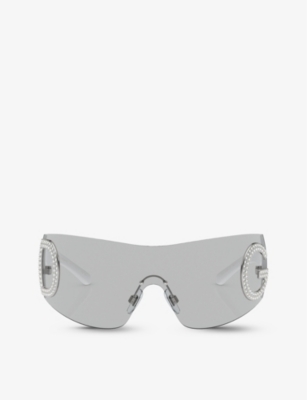 Dolce & Gabbana Dg2298b Oval-frame Acetate Sunglasses In Grey