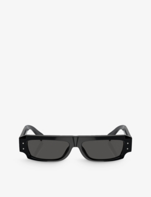 Dolce & Gabbana Dg4458 Rectangle-frame Acetate Sunglasses In Black